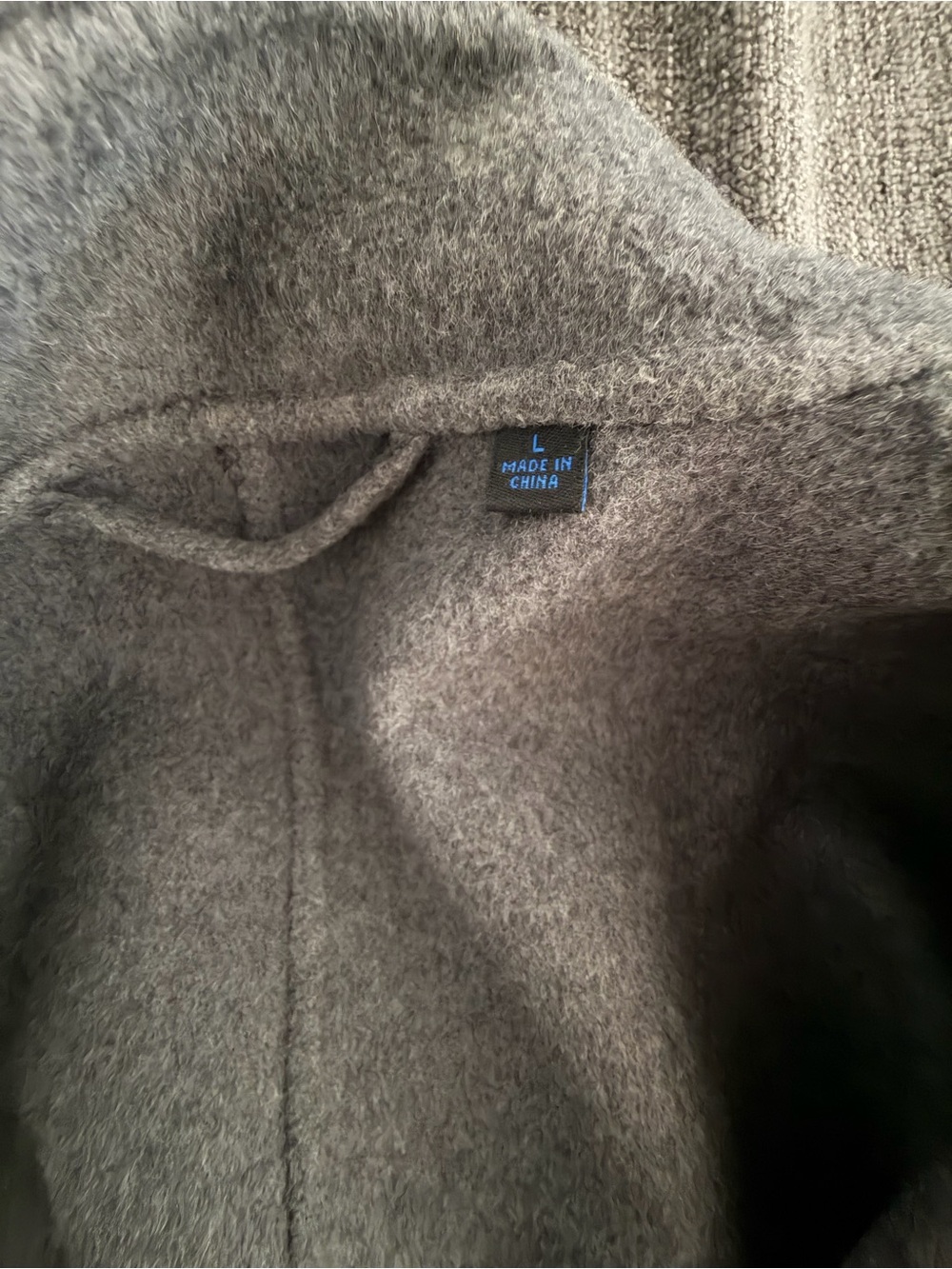Men's Two-Tone Pea Coat - Navy with Gray Trim, Patrick Assaraf - Picture 4 of 5